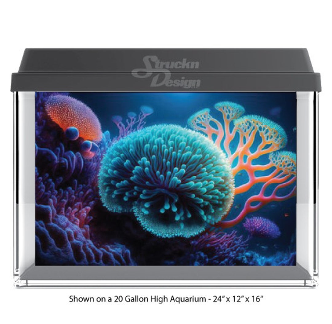 Ocean Underwater Sandy Coral Reefs Blue Yellow Orange 10mil Polyester