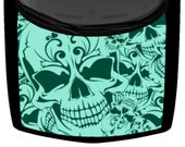 Sugar Skull Tattoo Grunge Hood Truck Wrap Vinyl Car Graphic Decal Light Green 58 quot x 65 quot USA Made Cast Laminated Option