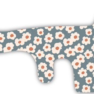 Blue Daisy Flowers Abstract Vinyl Wrap For Doc Band Helmet Baby Cranial Helmet