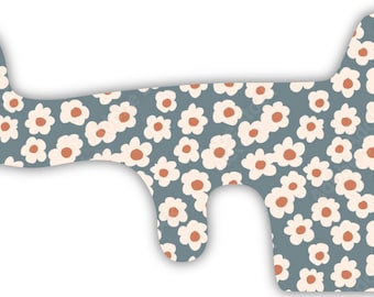 Blue Daisy Flowers Abstract Vinyl Wrap For Doc Band Helmet Baby Cranial Helmet