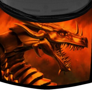 Scaled Dragon Face Snarling Orange Hood Wrap Truck Vinyl Car Graphic Decal US Made Cast Laminated Option
