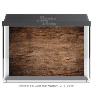 Realistic Weathered Wood Grain Distressed Brown 10mil Polyester Aquarium Tank Glass Backdrop Background Waterproof Grey Opaque Backer