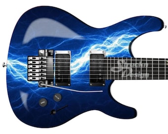 Glühende Laser Feuer Blitzschlag Metall Vinyl Gitarre Wrap Haut Abziehbild Laminat Peel & Stick Bubble Free Air Relief Grafik Multi Size