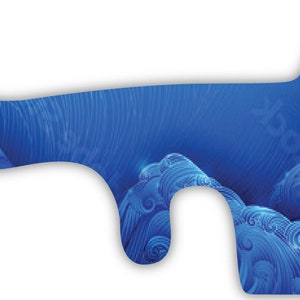Sparkly Japanese Waves Blue Vinyl Wrap For Doc Band Helmet Baby Cranial Helmet