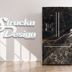 Gecrackt Schwarz Gold Marmor Rock Textur Kühlschrank Kühlschrank Gefrierfach Wrap Side by Side Top Boden Tür Vinyl Wandbild Haut Aufkleber abnehmbar