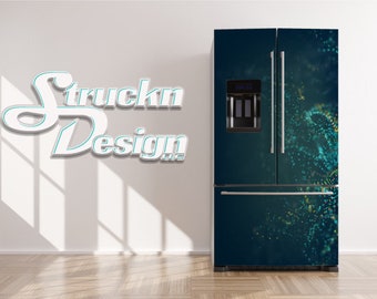 Abstract Colorful Splatter Pink Blue Fridge Freezer Wrap Side