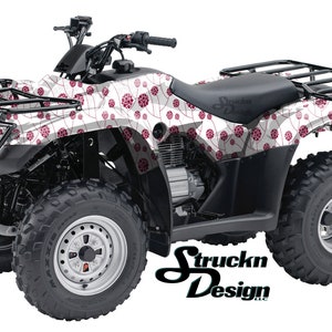 Burgundowy wzór Retro Kwiaty 4 stopy x 10 stóp Naklejka Winylowa Wzór Graficzny Zestaw Do Owijania ATV UTV Golf Cart Motocykl Skuter Rower Odlew Laminat