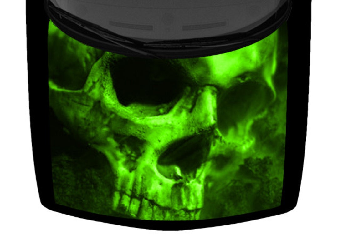 Green Human Skull Decay Death Design SUV Van Car Pickup Truck Hood Wrap ...