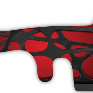 Black Web Rip Red Abstract Vinyl Wrap For Doc Band Helmet Baby Cranial Helmet