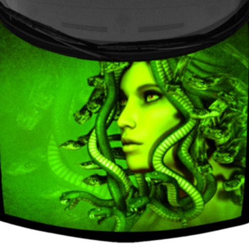 Realistic Medusa Snakes Mythology Truck Hood Wrap Vinyl Car Etsy
