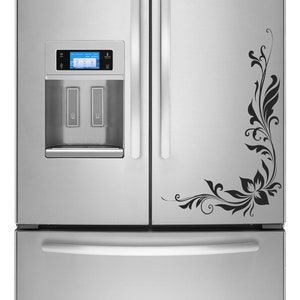 Floral Elegant Flowers Vine Design Decal Sticker Dishwasher Refrigerator Washing Machine Stove Classic Kitchen Decal Dorm Fridge Retro Oven