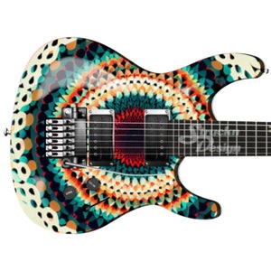 Beige Rainbow Dots Pattern Circles Guitar Bass Metal Vinyl Wrap Skin Decal Laminate Air Release Bubble Free Graphic Peel & Stick Multi Size