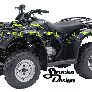 ブルーカモ イエローテクニカルラインカモ 4フィート x 10フィート デカール ビニール グラフィックパターン ラップキット ATV UTV ゴルフカート オートバイ スクーター バイク キャストラミネート