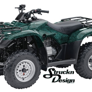 Teal Lines Vierkant Patroon 4ft x 10ft Decal Vinyl Graphic Pattern Wrap Kit ATV UTV Golf Cart Motorfiets Scooter Bike Cast w / Laminaat US