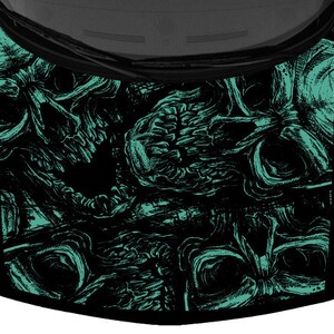 Bright Teal Large Walls Skulls Grunge Many Collection Wrap Truck Car Vinyl Graphic Decal 58&quot; x 65&quot; Scaled USA Made Cast Laminated Option