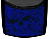 Sugar Skull Tattoo Grunge Hood Truck Wrap Vinyl Car Graphic Decal Dark Blue 58 quot x 65 quot USA Made Cast Laminated Option