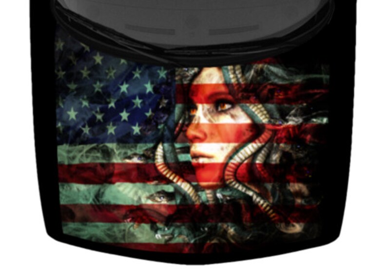 Realistic Medusa Snakes Truck Hood Wrap Vinyl Car Graphic Etsy