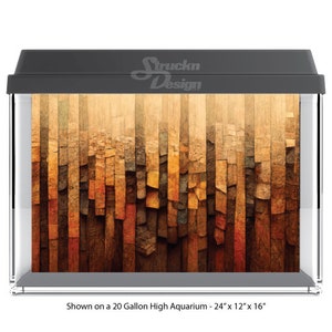 Warm Wood Old Textured Wood Planks 10mil Polyester Aquarium Tank Glass Backdrop Background Waterproof Grey Opaque Backer