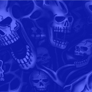 Tattoo Flames Skulls Blue Ghost Abstract Car Motorcycle Graphic Wrap Vinyl Decal Scooter Bike Golf Cart 22x60&quot; USA Made Cast Perf Laminate