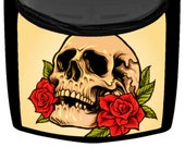 Sugar Skull And Roses Truck Car Hood Wrap Vinyl Graphic Decal Light Orange 58 quot x 65 quot USA Made Cast Laminated Option