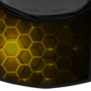 Hexagon Mosaic Shadow Yellow Design Black SUV Van Car Pickup Truck Hood Wrap Vinyl Graphic Decal 58&quot;x 65&quot; US Made Cast Laminated Option