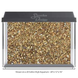 Brown Yellow Pebble Rock Gravel 10mil Polyester Aquarium Tank Glass Backdrop Background Waterproof Grey Opaque Backer