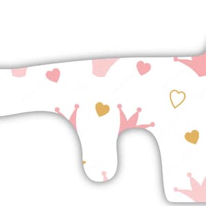 Princess Tiara Pink Hearts Vinyl Wrap For Doc Band Helmet Baby Cranial Helmet