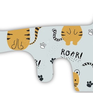 Tiger Roar Paw Print Blue Vinyl Wrap For Doc Band Helmet Baby Cranial Helmet
