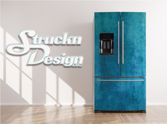 Self Adhesive Vinyl Refrigerator Wrap Set Coast Waves as a