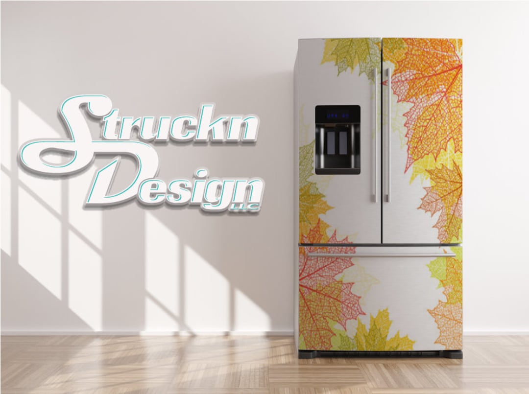 Autumn Style Maple Leaves Fall Colors Red Refrigerator Fridge Freezer ...