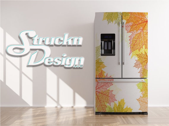 Autumn Style Maple Leaves Fall Colors Red Refrigerator Fridge