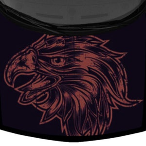 Vintage Light Beige Pink Eagle Head Black Truck Car Hood Wrap Vinyl Graphic Decal Print 58inx65in US Made Cast Laminated Option
