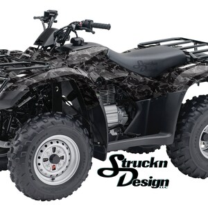 グレー カモ ペイント ストローク ブラック 4 フィート x 10 フィート デカール ビニール グラフィック パターン ラップ キット ATV UTV ゴルフ カート オートバイ スクーター バイク キャスト ラミネート付き US