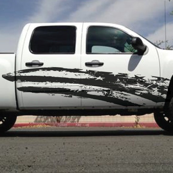 Distressed American Flag Vinyl Decal Sticker Set Of 2 – Perfect For Cars, Trucks, SUVs, And More