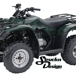Green Abstract Leaves Beige Painted Camo 4x10ft Decal Vinyl Graphic Pattern Wrap Kit ATV UTV Golf Cart Motorcycle Scooter Bike Cast Laminate