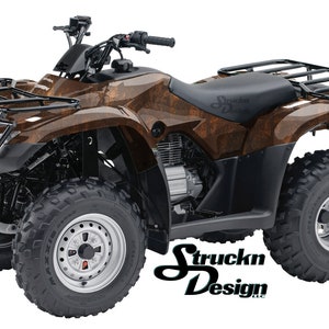 Brązowe artystyczne plamy Czarne 4 stopy x 10 stóp naklejka winylowa graficzny wzór zestaw do owijania ATV UTV wózek golfowy motocykl skuter rower odlew z laminatem US