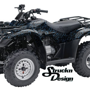 Abstrakcyjne jasnoniebieskie linie czarne 4 stopy x 10 stóp naklejka winylowa graficzny wzór zestaw do owijania ATV UTV wózek golfowy motocykl skuter rower odlew laminat
