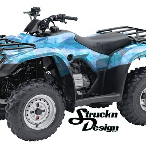 Blue Purple Water Color Paint 4ft x 10ft Decal Vinyl Graphic Pattern Wrap Kit ATV UTV Golf Cart Motorcycle Scooter Bike Cast w/ Laminate US