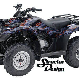 オレンジテクニカルラインブルーカモ 4フィート x 10フィート デカールビニールグラフィックパターンラップキット ATV UTV ゴルフカート オートバイ スクーター バイク キャストラミネート