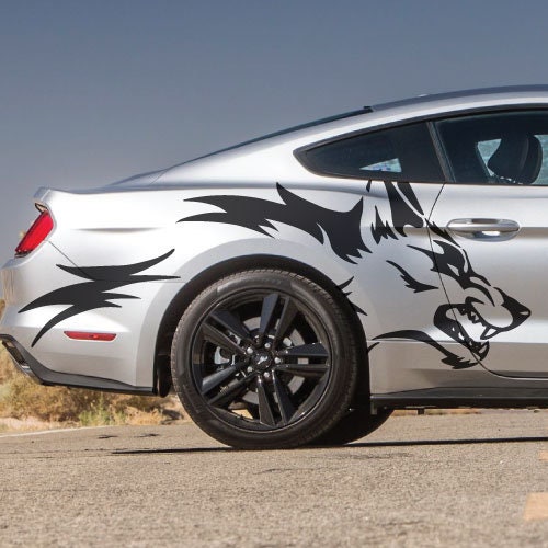 Buy Mustang Ranger Coyote Wolf Tattoo Grunge Design Tribal Door Bed Side  Pickup Vehicle Truck Car Vinyl Graphic Decal Sticker Online in India - Etsy