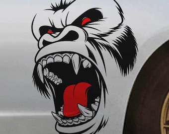 Gorilla King Kong SUV Large Side Vintage Grunge Hood Door Car Bed Pickup Vehicle Truck Vinyl Graphic Decal Tailgate