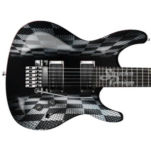 White Black Checkered Abstract Grunge Metal Bass Vinyl Decal Guitar Wrap Skin Laminate Air Release Bubble Free Graphic Peel Stick Multi Size