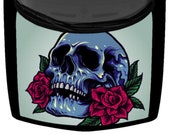 Sugar Skull And Roses Truck Car Hood Wrap Vinyl Graphic Decal Pale Blue 58 quot x 65 quot USA Made Cast Laminated Option