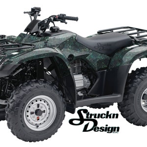 Distressed Green Gray Floral Camo 4ftx 10ft Decal Vinyl Graphic Pattern Wrap Kit ATV UTV Golf Cart Motorcycle Scooter Bike Cast Laminate USA