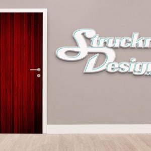 Burgundy Red Wooden Wood Texture Wrap Wall Shower Door Vinyl Mural Skin Decal Self-Adhesive Bubble Free Interior Exterior Indoor Outdoor USA