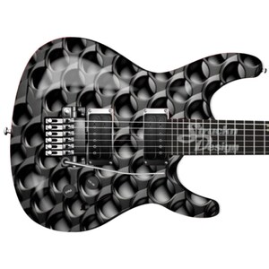 Black Gray Dot Circle Chain Dark Guitar Bass Metal Vinyl Wrap Skin Decal Laminate Air Release Bubble Free Graphic Peel & Stick Multi Size