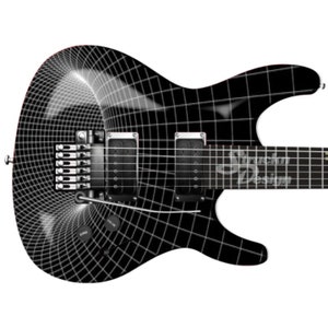 Hole Illusion Black White Guitar Bass Metal Vinyl Wrap Skin Decal Laminated Air Release Bubble Free Graphic Peel & Stick Multiple Sizes