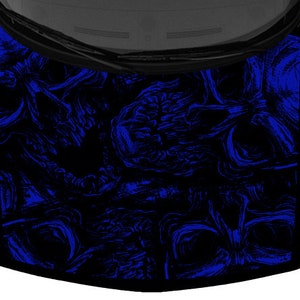 Bright Blue Large Walls Skulls Grunge Many Collection Wrap Truck Car Vinyl Graphic Decal 58&quot; x 65&quot; Scaled USA Made Cast Laminated Option