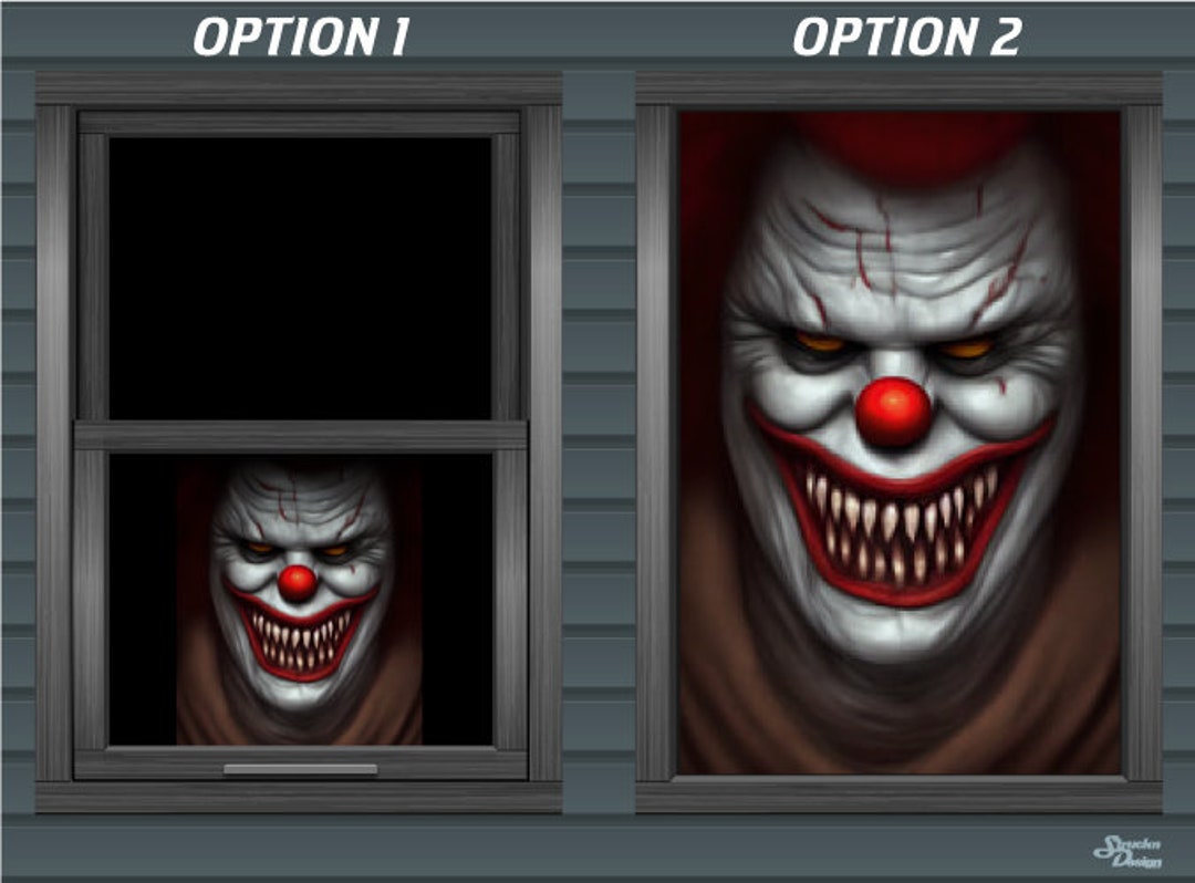 Risa Espeluznante Terror Terror Payaso Cara Ventana Retroiluminada Pared  Telón de fondo Banner Interior / Exterior Decoración de Halloween  Decoración ..., image size:1080x798