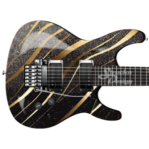 Golden Line Modern Shimmer Abstract Bass Metal Vinyl Guitar Wrap Skin Decal Laminate Peel & Stick Bubble Free Air Release Graphic Multi Size